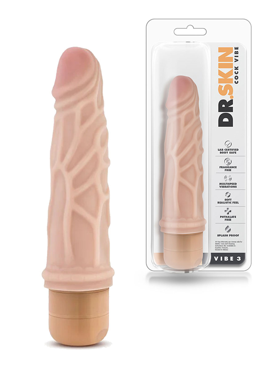 Dr. Skin Cock Vibe 3 realističan vibrator od PVC-a — 18 cm — 330466